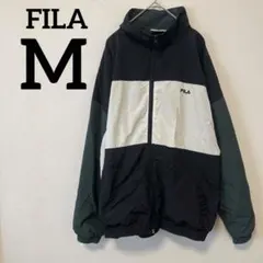 FILA 【M】ナイロンジャケット ブラック/ホワイト/グリーン