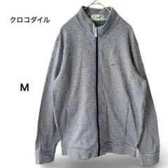 CROCODILEクロコダイルフルジップジャケットブルゾン千鳥格子刺繍ロゴMのサムネイル