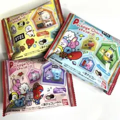 【新品未開封・3個】BT21 パッケージチャーム & チョコボーロ バンダイ