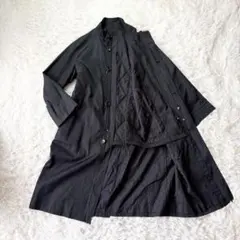 ☆美品☆バーバリーロンドン ステンカラーコート シルク混 ライナー ブラック S