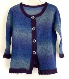 【Lieto】モヘヤグラデーション 長袖カーディガンsize フリー　ウール