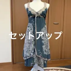 刺繍入りノースリーブドレス セットアップ