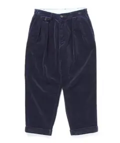 BEAMS PLUS 2プリーツ　コーデュロイパンツ　2タック　L ネイビー
