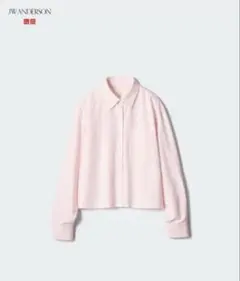 ユニクロ　JWアンダーソン　オックスフォードシャツ　ストライプ／ピンク　サイズS