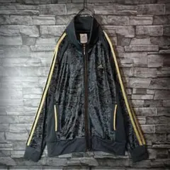 00ｓ☆アディダスベロアジャージ 刺繍ロゴ ハイネック ゴージャス 万国旗タグ