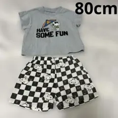 80cm 男の子 スヌーピー 上下セット 半袖 半ズボン セットアップ まとめ売