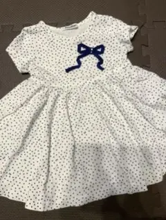 【美品】familiar 水玉模様 半袖ワンピース 90