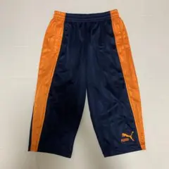 プーマ　PUMA ジャージパンツ　クロップド　ネイビー×オレンジ　Lサイズ