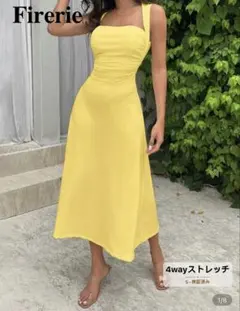 新品未使用❤️イエロー ワンピース ドレス　伸縮性あり　銀座　クラブ　夏服　キャバ