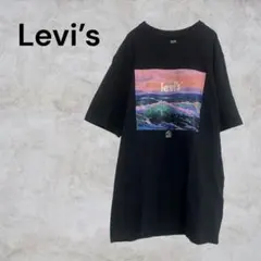 リーバイス グラフィックTシャツ　ロゴプリント ブラック　半袖 綿100%