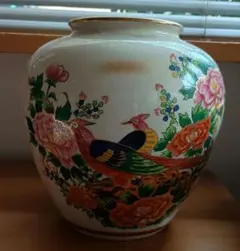 三宝 】彫金 花瓶 壺 孔雀 鳳凰 金属工芸 美術工芸品 置物 華道具