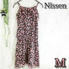 【Nissen】ニッセン　チュニック　M　総花柄　ウエストゴム　可愛いのサムネイル