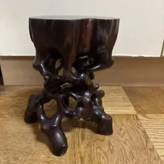 中国　唐木花台　蓮葉型　茶道具　送料込み250525 中国 唐木花台 蓮葉型 茶道具 送料込み250525