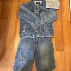 デニムジャケットとショートパンツセット