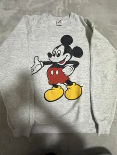 ミッキーマウス プリント トレーナー グレー