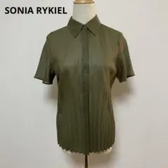 SONIA RYKIEL ソニアリキエル プリーツデザイン 半袖シャツ 38