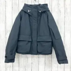 【 ZARA 】ザラ フード付き ジャケット ブラック Mのサムネイル