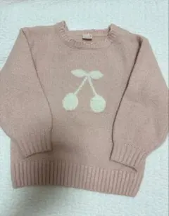 プティマイン　さくらんぼ　ニット　セーター　チェリー　ピンク　M