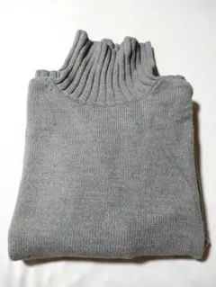 【美品】栗原はるみ ニット ハイネック セーター グレー フリーサイズ