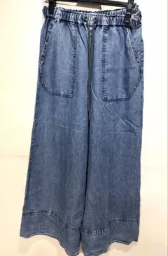 Cynicalデニム風 ワイドパンツ ガウチョパンツ サイズ02