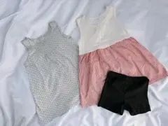 ノースリーブタンクトップとワンピースセット