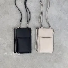 ミニポシェット ブラック ポーチ 財布 ユニセックス プチプラシンプル カード