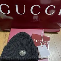 【ほぼ未使用】GUCCI暖かい黒いケーブル編みビーニーM size グッチ | メンズ ウール ビーニー | ウィンター ビーニー | GUCCI公式