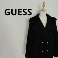 美品✨GUESS ゲス ボアコート ロング ダブル 金ボタン ブラック XS
