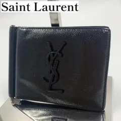 【✨美品✨】サンローラン マネークリップ カサンドラ キャビアスキン ブラックのサムネイル