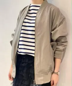 美品le.coeur blancバックコクーンミリタリーブルゾン　カーキグリーンのサムネイル