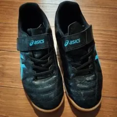 asics フットサルシューズ　サッカー 22センチ ブラック/ブルー