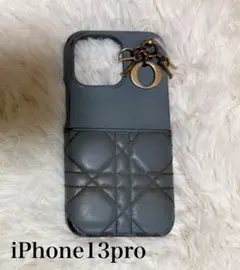 Dior iPhone14proケース グレー キルティング チャーム付き - メルカリ