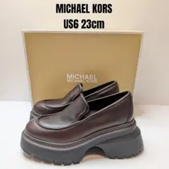 マイケルコース 厚底 レザー ローファー 23cm チョコレート(ブラウン)のサムネイル