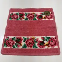 フェイラー　花柄　ピンク　薔薇　タオルハンカチ