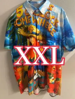 【超ド派手】アロハシャツ XXL カラフルなパロット オウム アロハシャツ