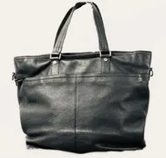 高級COACH シボレザー トートバッグ BLACK