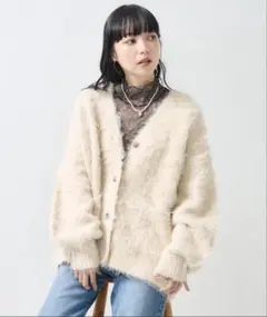 FREAK'S STORE シャギーニット Vネック カーディガン