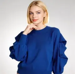 アドーア 近年モデル ショルダーラッフルニット ハイネック タートルネック ADORE - アドーア 近年モデル ショルダーラッフルニット ハイネック