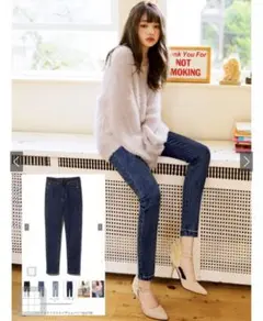 ハイウエストスキニーデニムパンツ インディゴ　 Sサイズのサムネイル