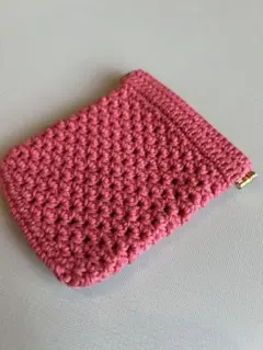 ハンドメイド‪‪❤︎‬バネ口ポーチ 手編み ㉜
