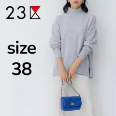 ❤️月初セール❤️ 23区 ウール カシミヤ スタンドネック スリット ニット　Mのサムネイル