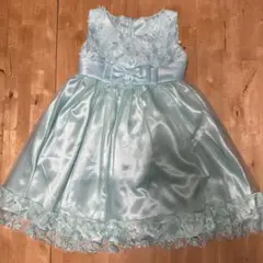 ミントグリーン フラワーレースドレス