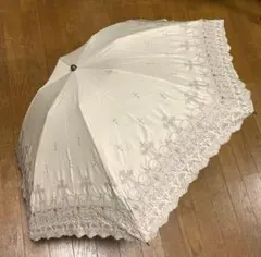 [週末限定][極美品] 前原光栄商店　フラワー　レース　ジャガード　折り畳み傘 週末限定][極美品] 前原光栄商店 フラワー レース ジャガード 折り畳み