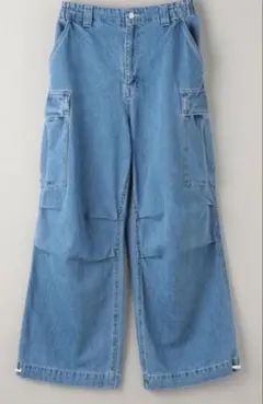 美品　ASTRAET コットン デニム スソドロー カーゴパンツ　サイズ1