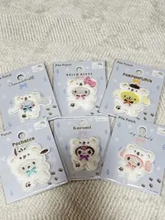 【新品】サンリオ パイルワッペン ふわふわスノー　コンプリート6点セット