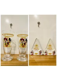 ディズニーシー マゼラングラス2個2009クリスマスバージョンプレート2枚セット