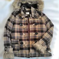 美品＆匿名 ハーフコート タータンチェック カワイイ