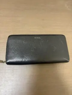 【ポールスミス】長財布 ラウンドファスナー エンボス加工 ブラック