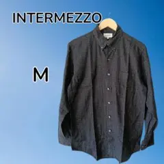 INTERMEZZO インターメッツォ シャツ 長袖 チェック柄 黒 Mのサムネイル