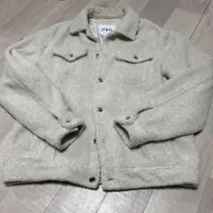 ZARA シーリングボアジャケットホワイトL